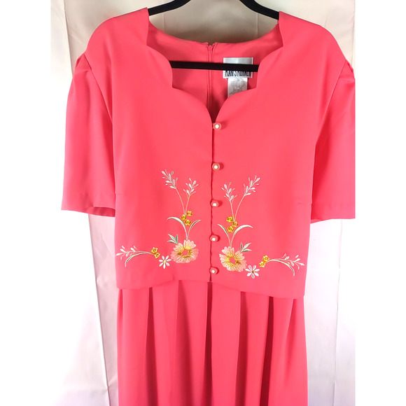 Kari's Korner Women's Dress Size 22 W Orange Party Church Spring Dress - Picture 2 of 7